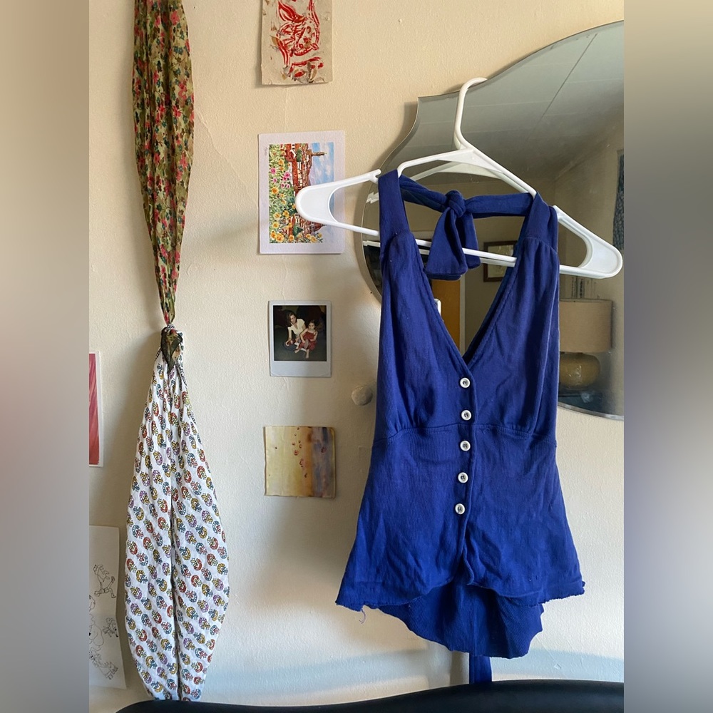 Blue halter top